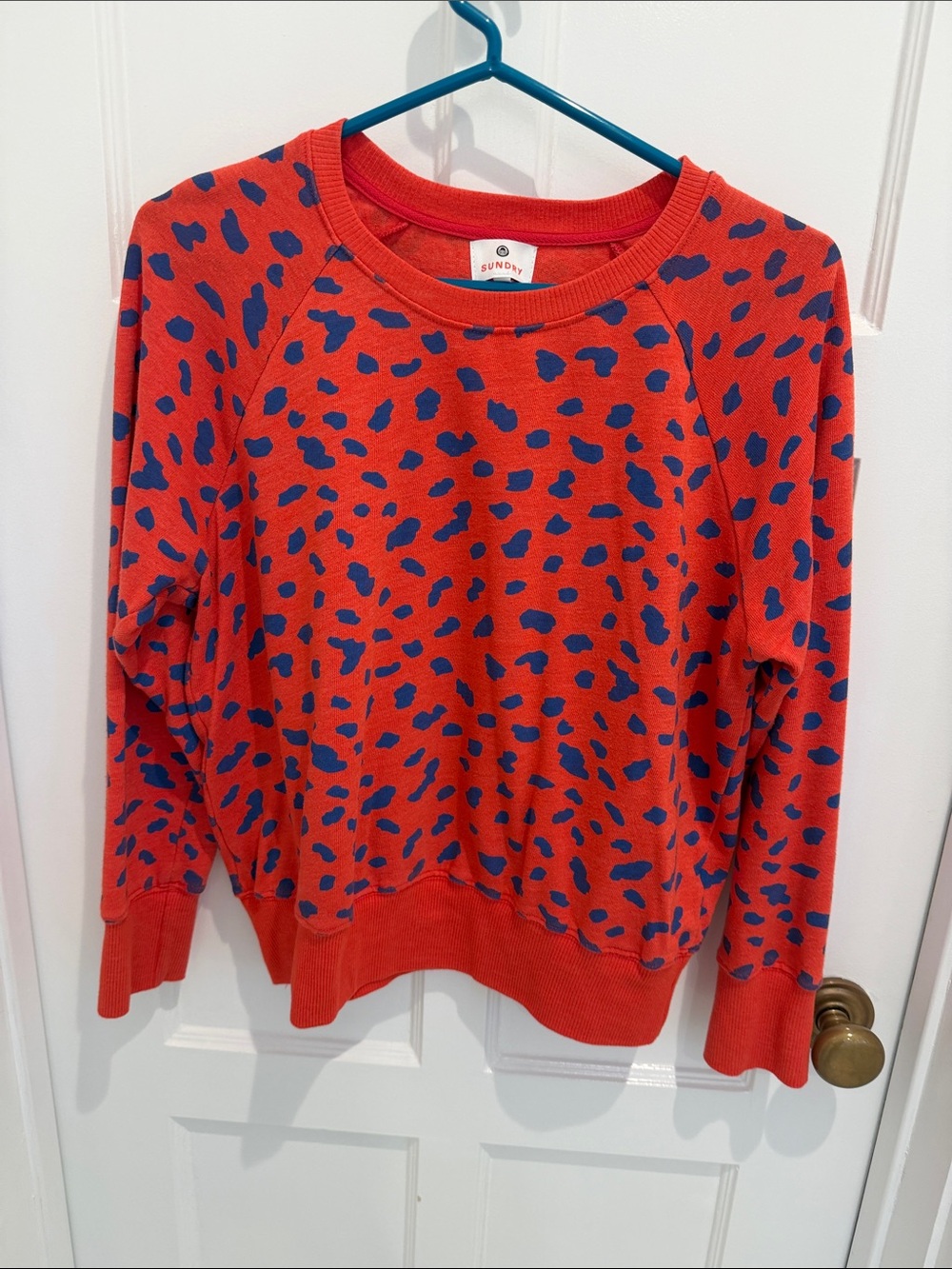 Sundry Size 1 Dot Print Crewneck Sweatshirt